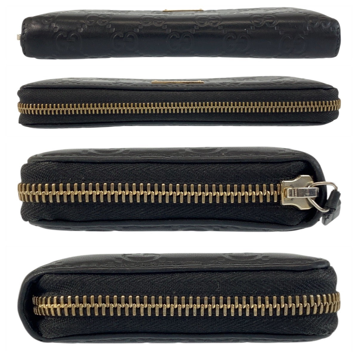 19414
GUCCI グッチ グッチシマ ブラック 黒 ゴールド金具 レザー 112724 長財布 ロングウォレット  レディース AB