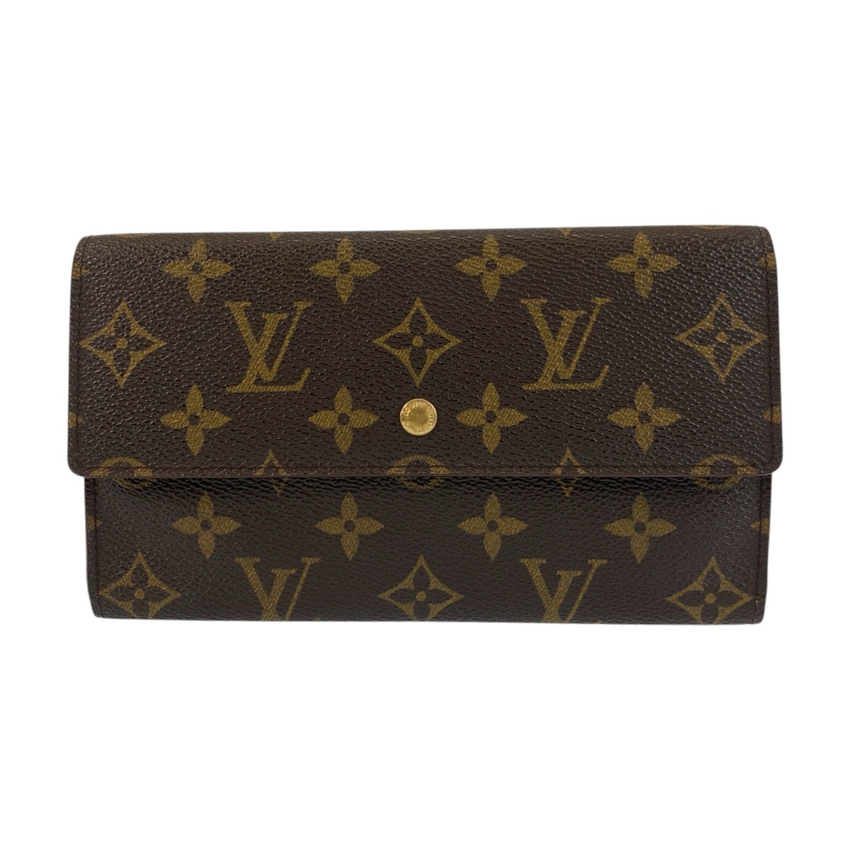 19417
LOUIS VUITTON ルイヴィトン モノグラム ポルトトレゾール インターナショナル ブラウン ゴールド金具 PVC M61215 長財布 ロングウォレット  レディース AB