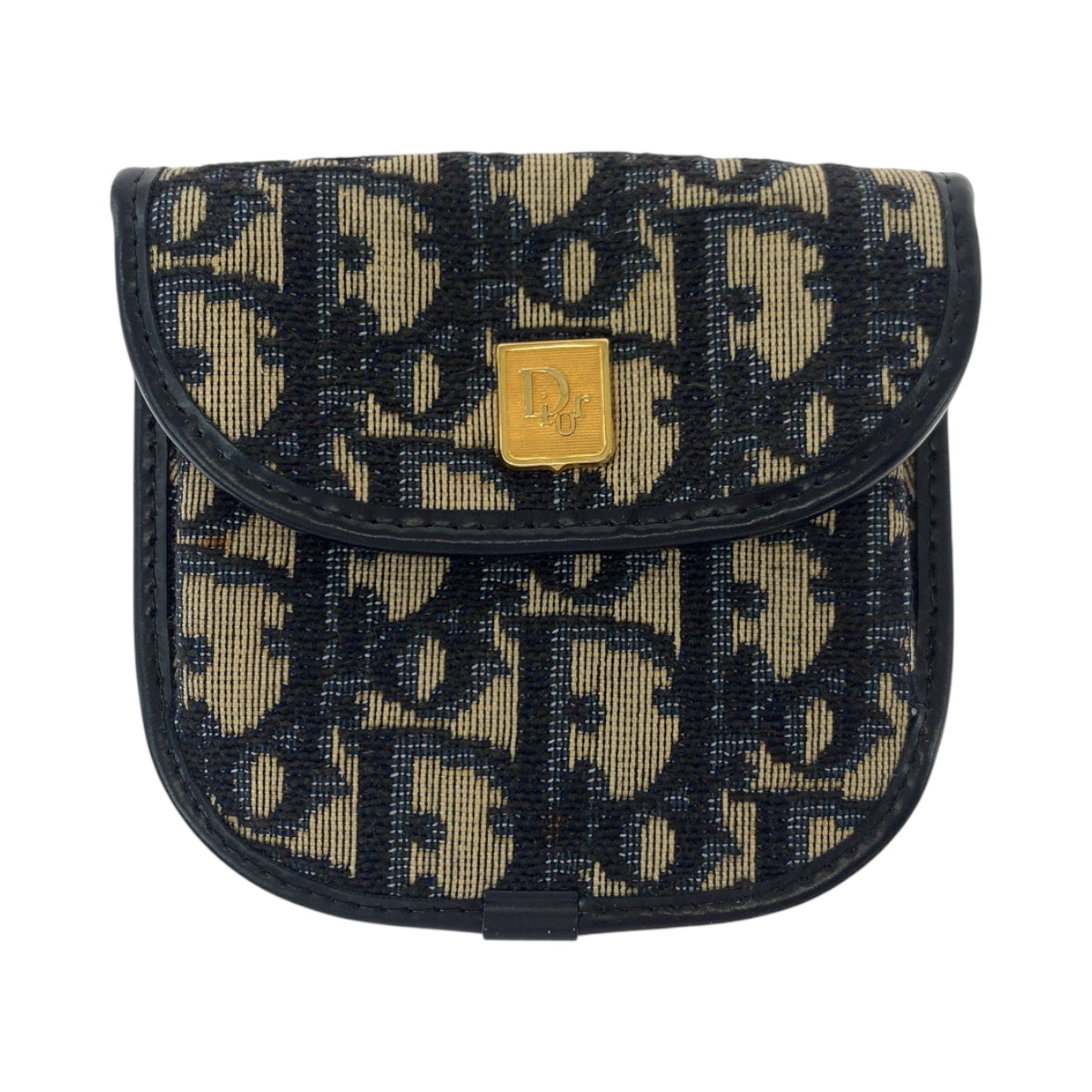 19418
Dior ディオール ヴィンテージ トロッター ネイビー ベージュ ゴールド金具 キャンバス コインケース  レディース ABP