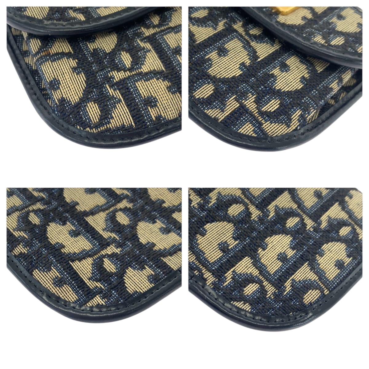 19418
Dior ディオール ヴィンテージ トロッター ネイビー ベージュ ゴールド金具 キャンバス コインケース  レディース ABP