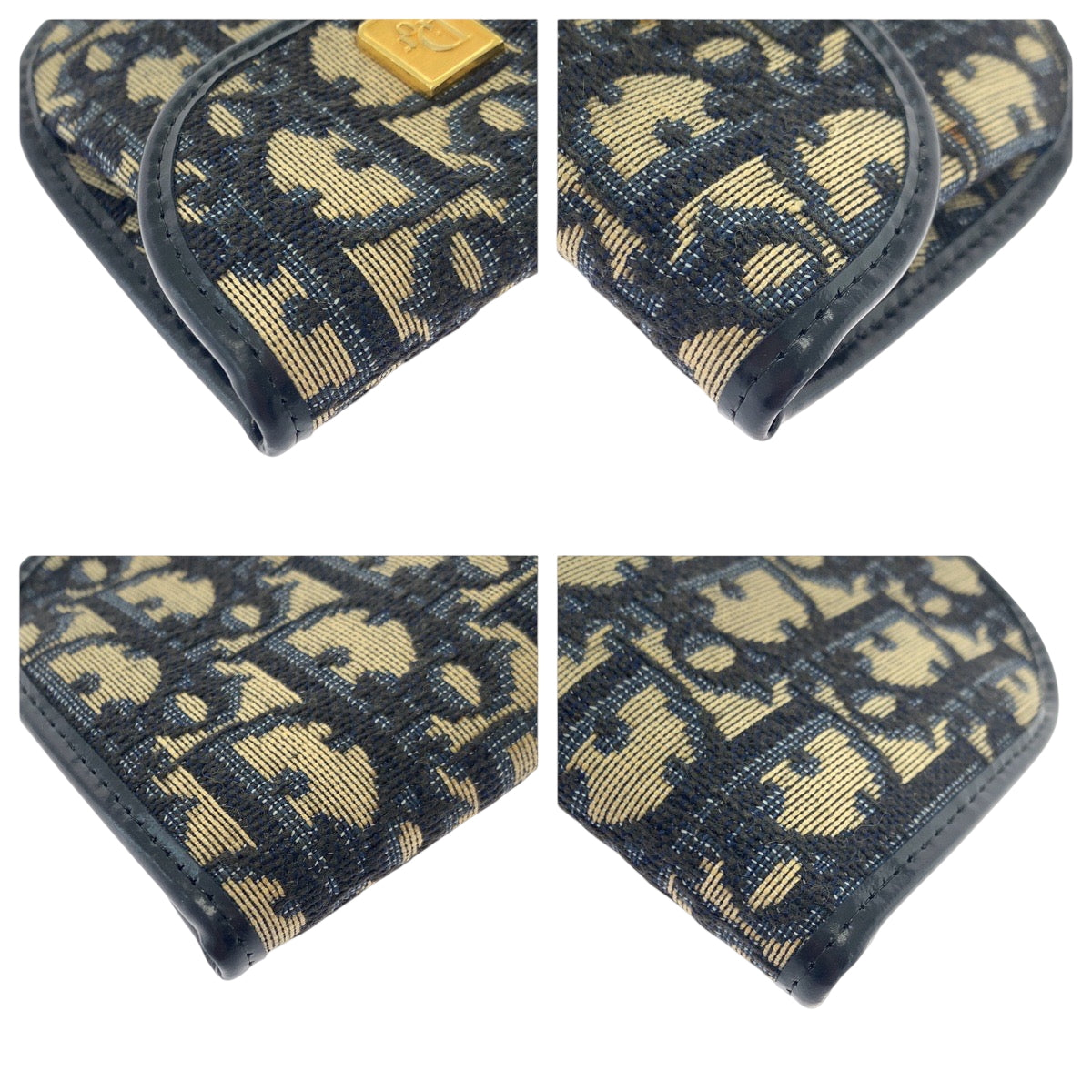 19418
Dior ディオール ヴィンテージ トロッター ネイビー ベージュ ゴールド金具 キャンバス コインケース  レディース ABP