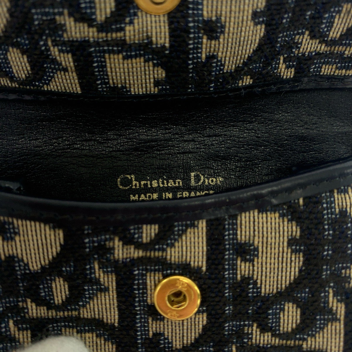 19418
Dior ディオール ヴィンテージ トロッター ネイビー ベージュ ゴールド金具 キャンバス コインケース  レディース ABP