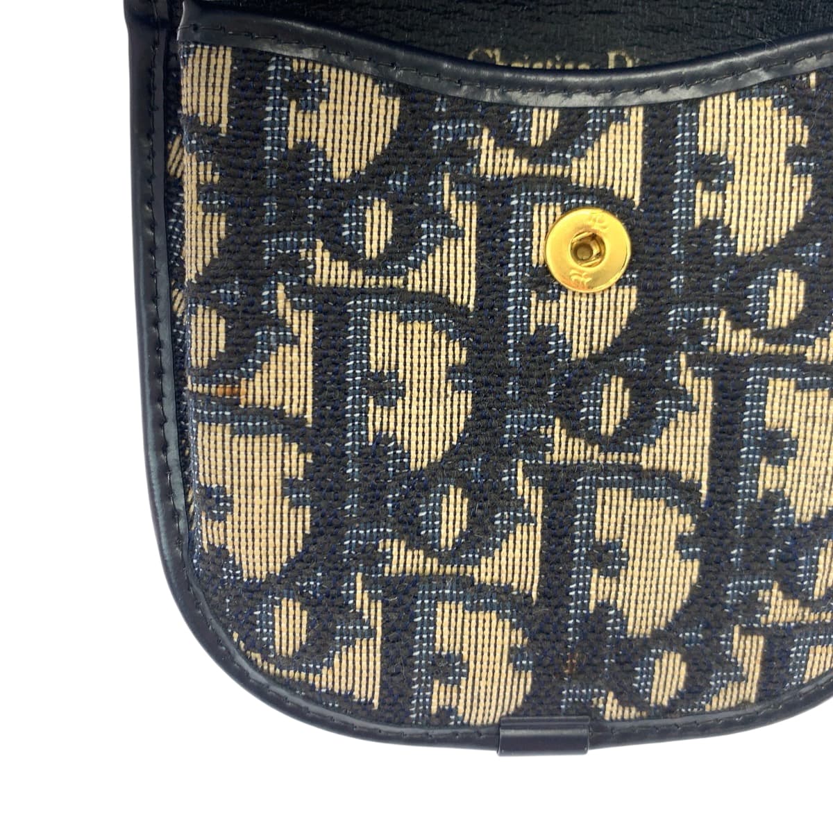 19418
Dior ディオール ヴィンテージ トロッター ネイビー ベージュ ゴールド金具 キャンバス コインケース  レディース ABP
