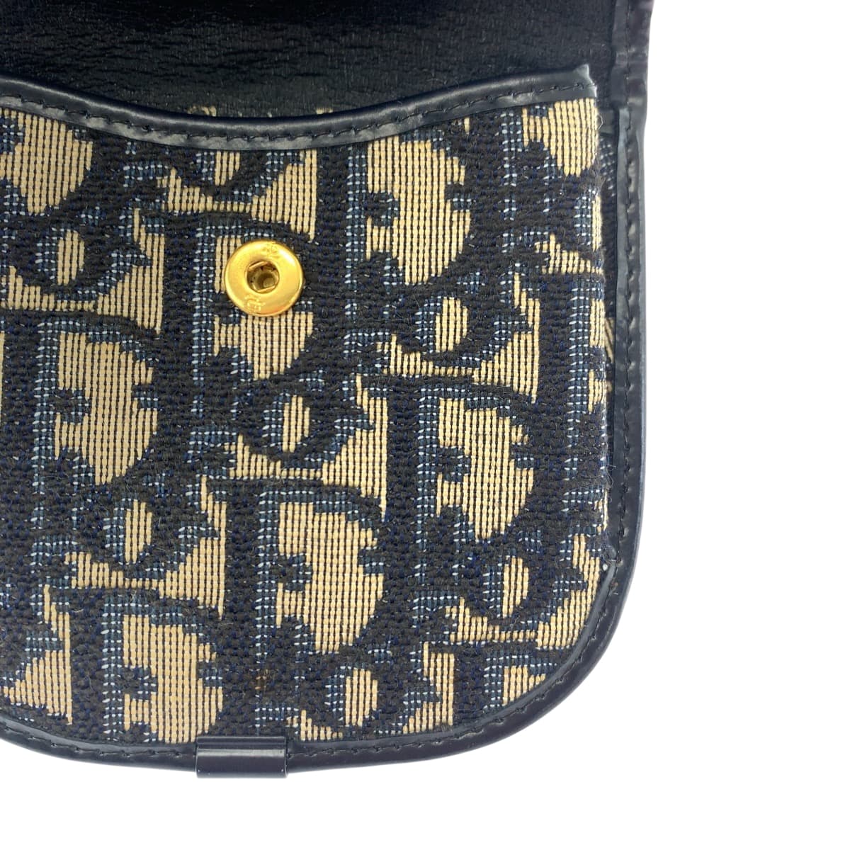 19418
Dior ディオール ヴィンテージ トロッター ネイビー ベージュ ゴールド金具 キャンバス コインケース  レディース ABP