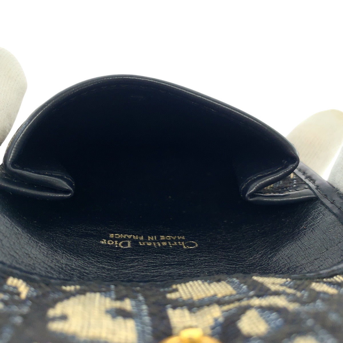 19418
Dior ディオール ヴィンテージ トロッター ネイビー ベージュ ゴールド金具 キャンバス コインケース  レディース ABP