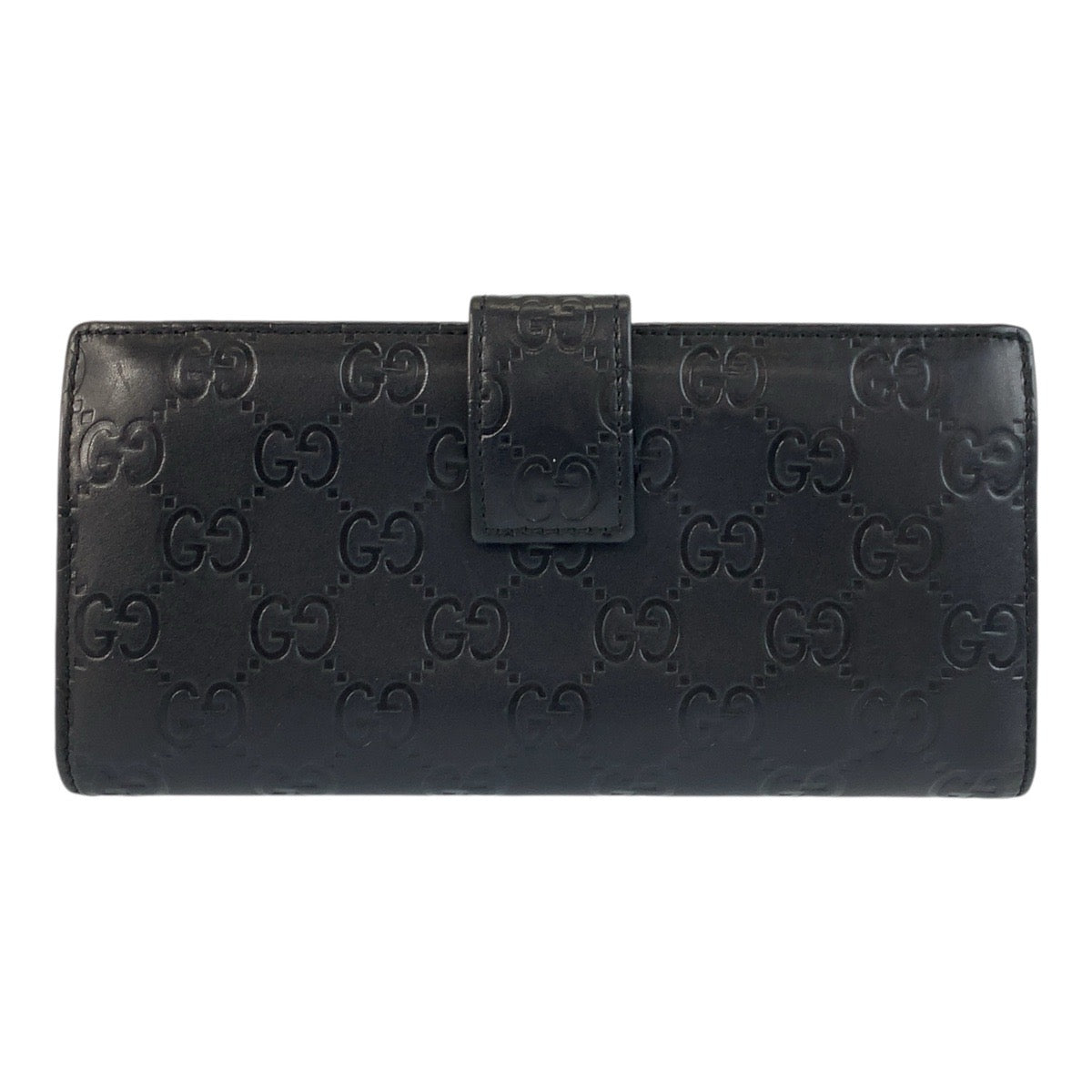 19424
GUCCI グッチ グッチシマ ブラック 黒 ゴールド金具 レザー 112715 長財布 ロングウォレット  レディース AB