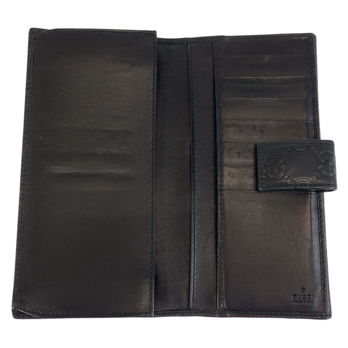 19424
GUCCI グッチ グッチシマ ブラック 黒 ゴールド金具 レザー 112715 長財布 ロングウォレット  レディース AB