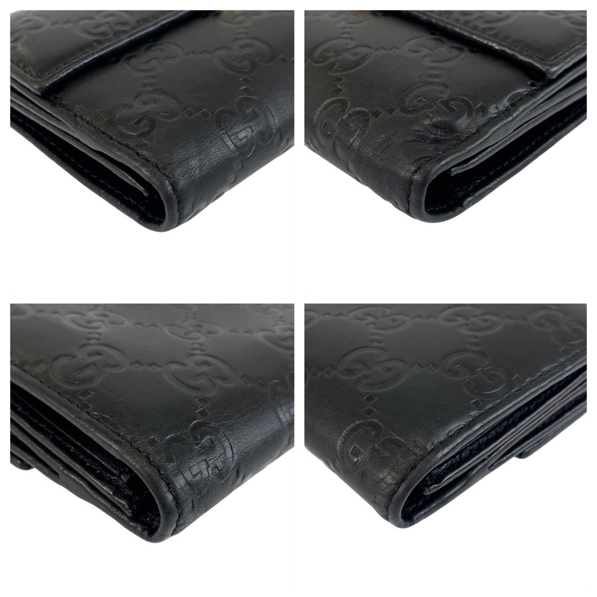 19424
GUCCI グッチ グッチシマ ブラック 黒 ゴールド金具 レザー 112715 長財布 ロングウォレット  レディース AB