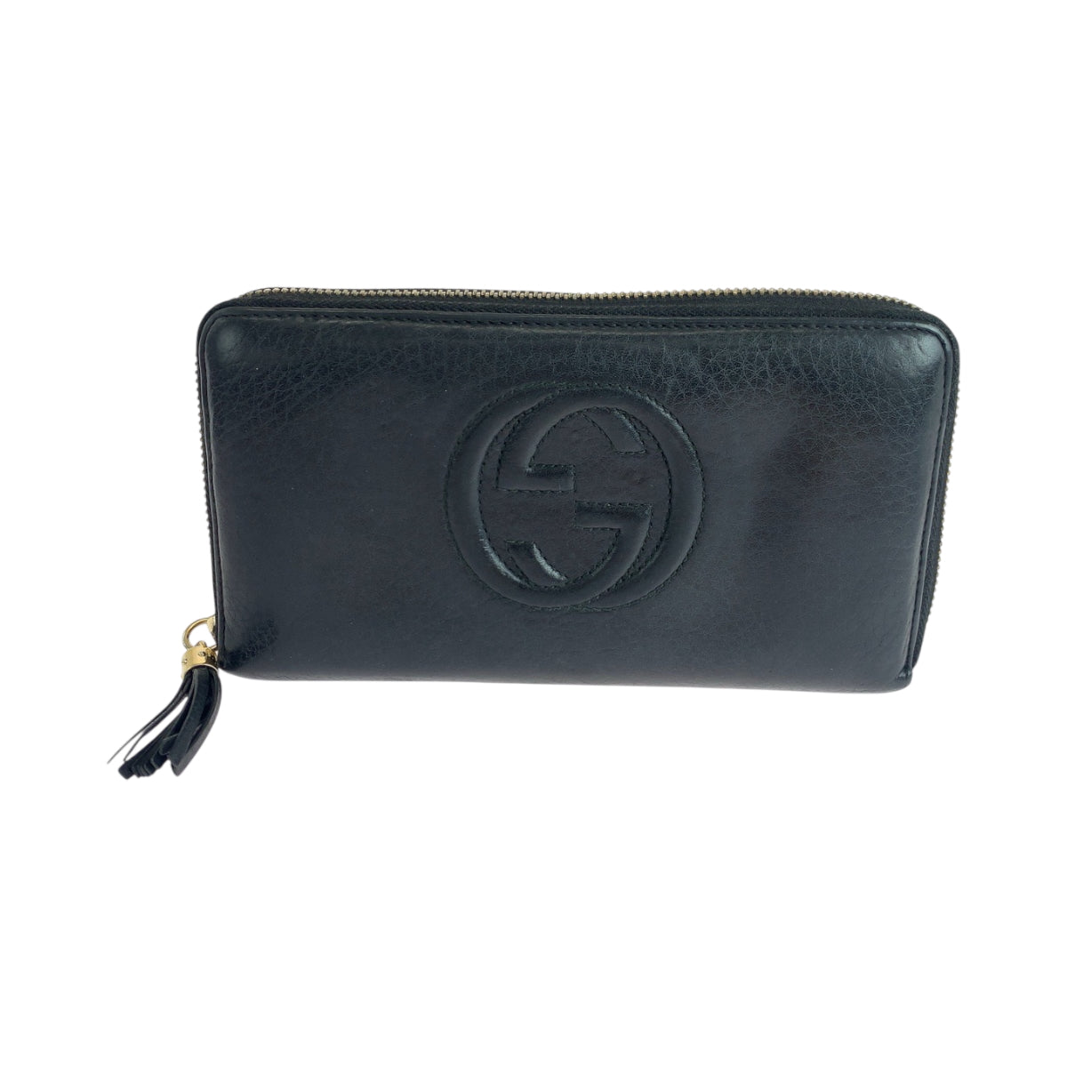19425
GUCCI グッチ ソーホー インターロッキング ブラック 黒 ゴールド金具 レザー 308280 長財布 ラウンドファスナー  レディース AB