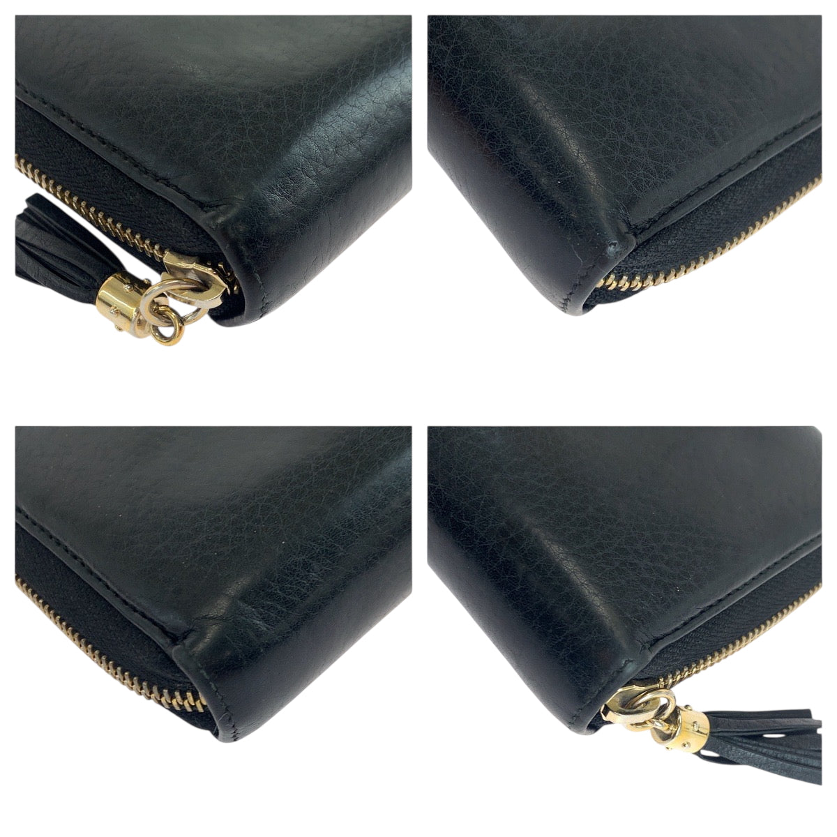 19425
GUCCI グッチ ソーホー インターロッキング ブラック 黒 ゴールド金具 レザー 308280 長財布 ラウンドファスナー  レディース AB