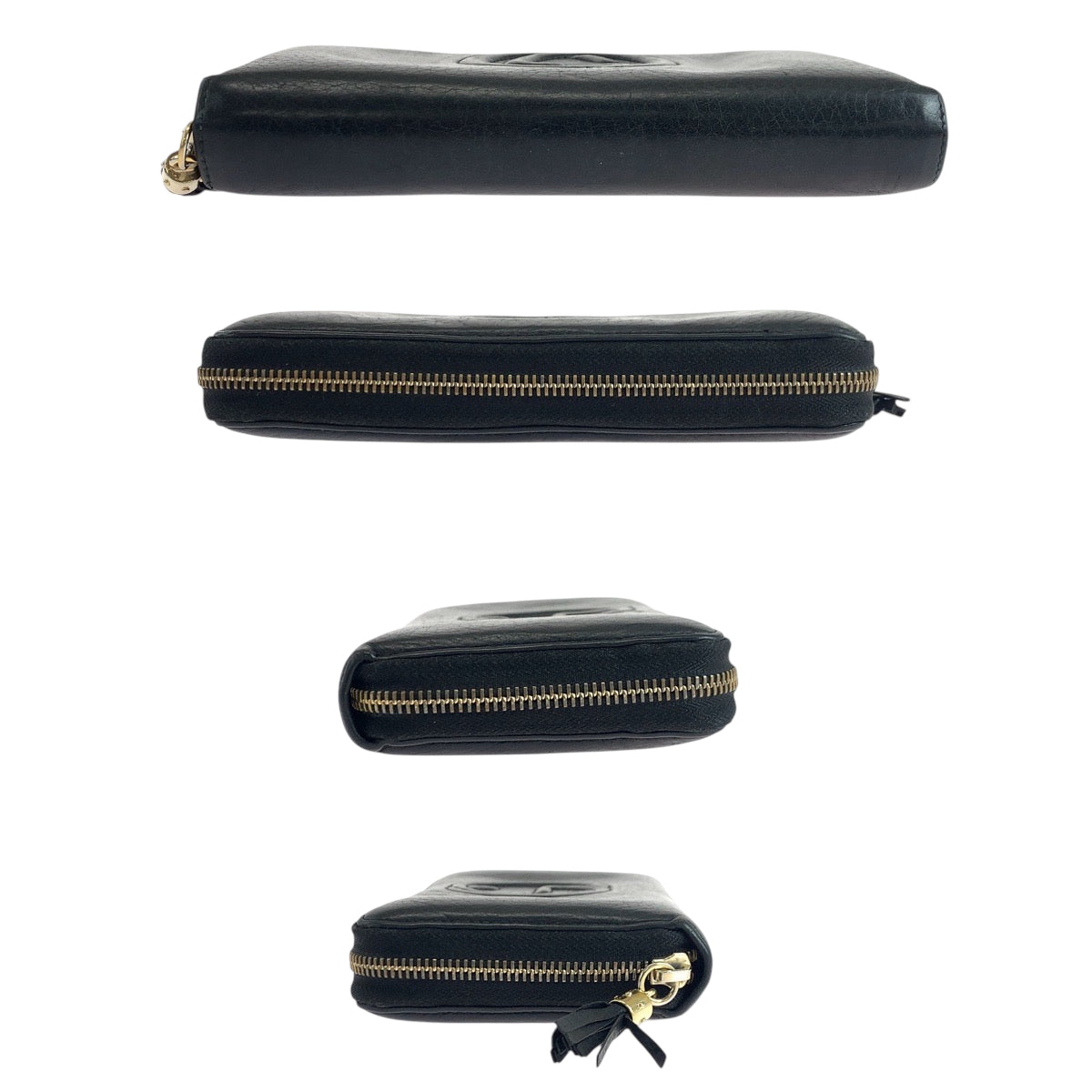 19425
GUCCI グッチ ソーホー インターロッキング ブラック 黒 ゴールド金具 レザー 308280 長財布 ラウンドファスナー  レディース AB