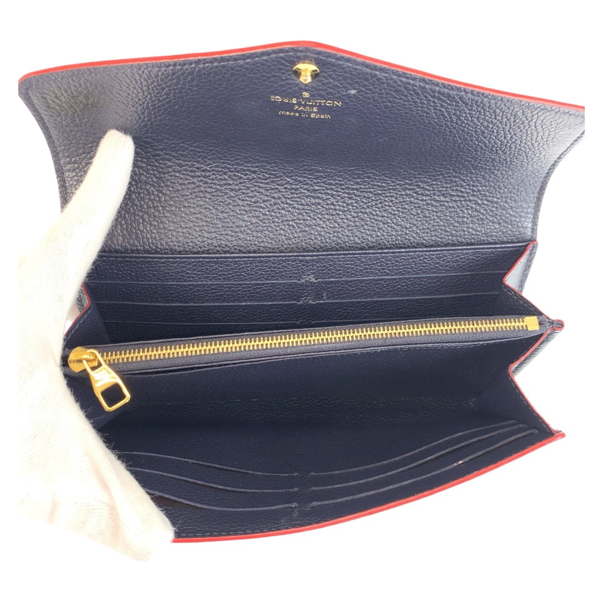 19426
LOUIS VUITTON ルイヴィトン モノグラム アンプラント ポルトフォイユ サラ ネイビー ゴールド金具 レザー M62125 長財布 ロングウォレット  レディース ABP27