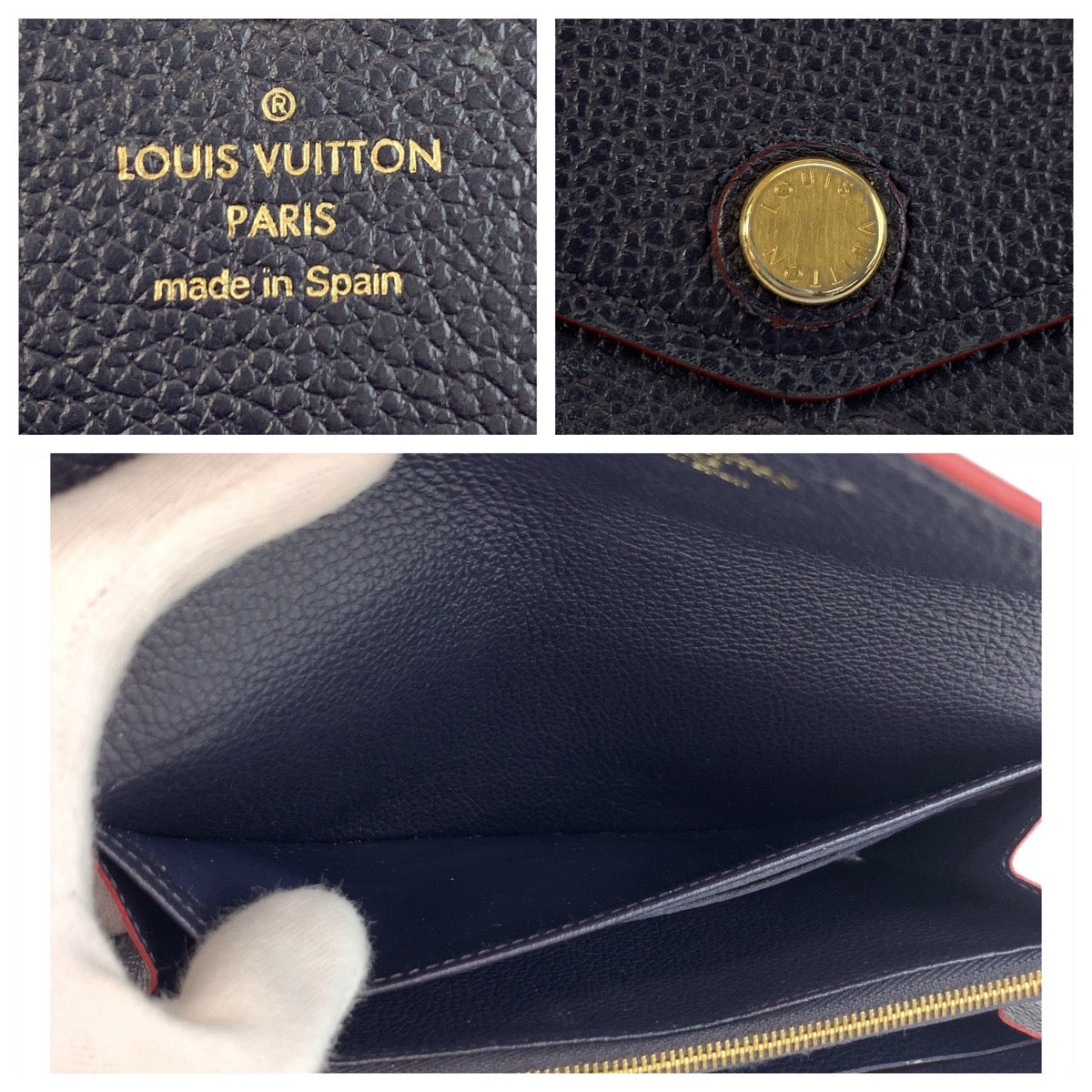 19426
LOUIS VUITTON ルイヴィトン モノグラム アンプラント ポルトフォイユ サラ ネイビー ゴールド金具 レザー M62125 長財布 ロングウォレット  レディース ABP27