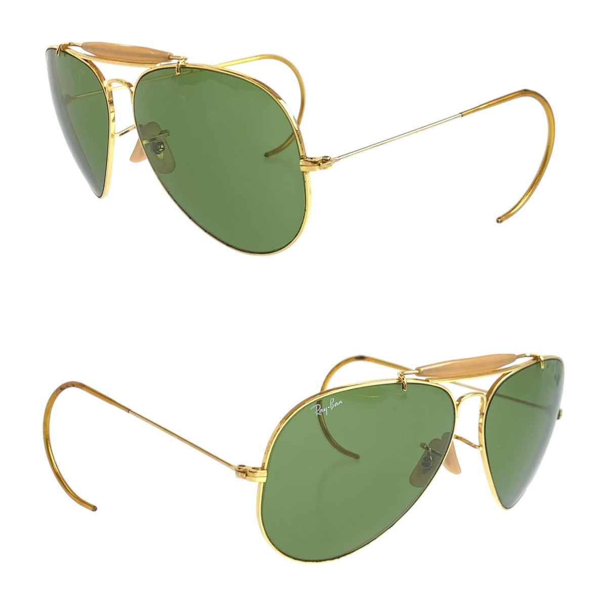 19432
Ray-Ban レイバン ヴィンテージ B&L RAY-BAN U.S.A グリーン ゴールド金具 ガラス / メタル サングラス ティアドロップ  メンズ AB16