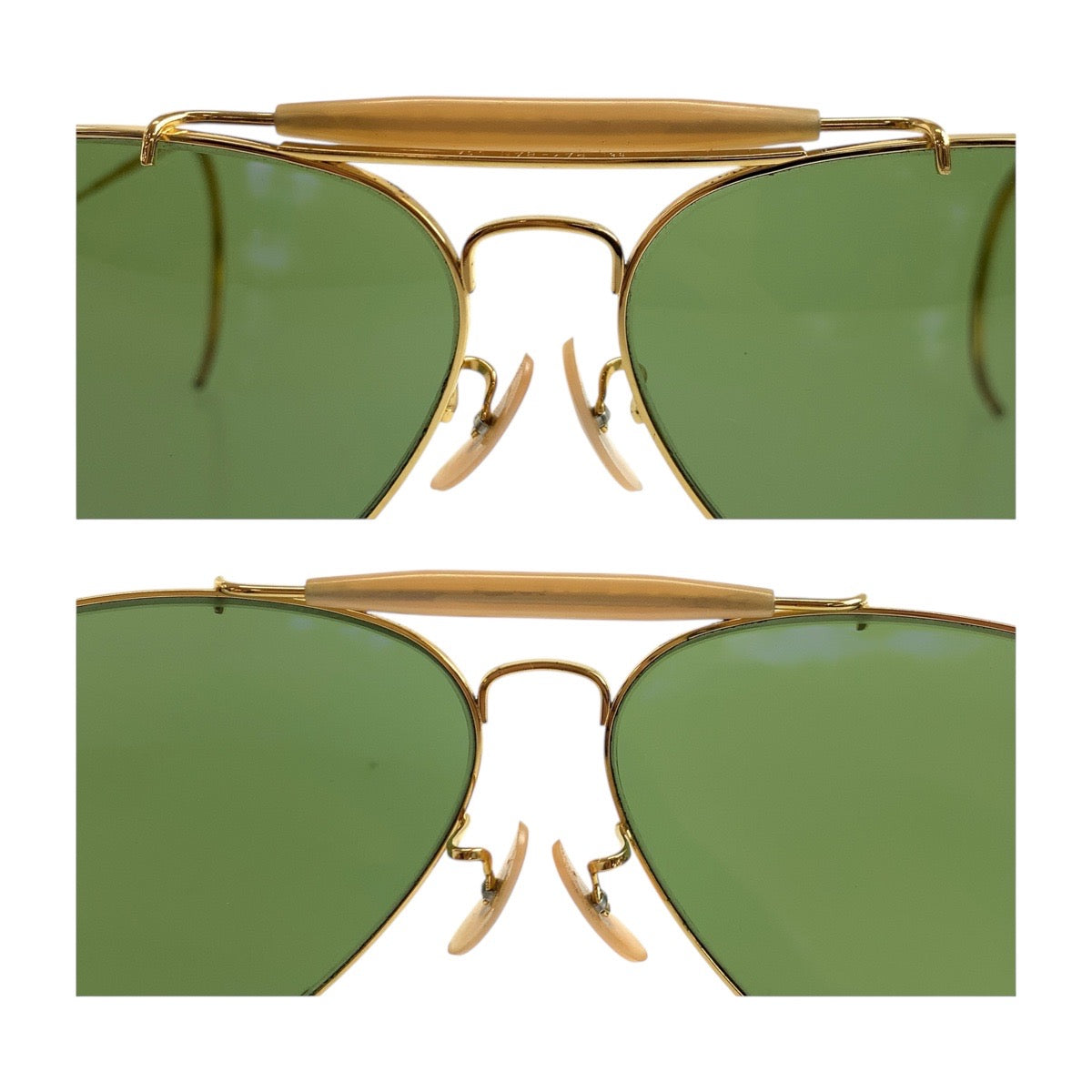 19432
Ray-Ban レイバン ヴィンテージ B&L RAY-BAN U.S.A グリーン ゴールド金具 ガラス / メタル サングラス ティアドロップ  メンズ AB16