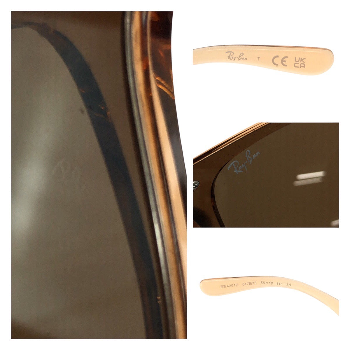 19433
Ray-Ban レイバン アジア限定モデル ブラウン クリア プラスチック RB4391D サングラス ウェリントン  メンズ ABP10
