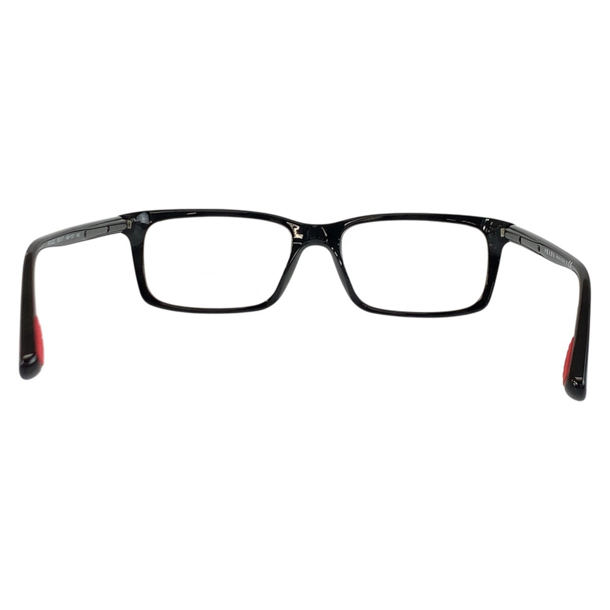 19434
PRADA プラダ リネアロッサ ブラック 黒 レッド プラスチック VPS 02C 55▫︎17 1AB-101 140 メガネ メガネフレーム 男女兼用  メンズ ABP9