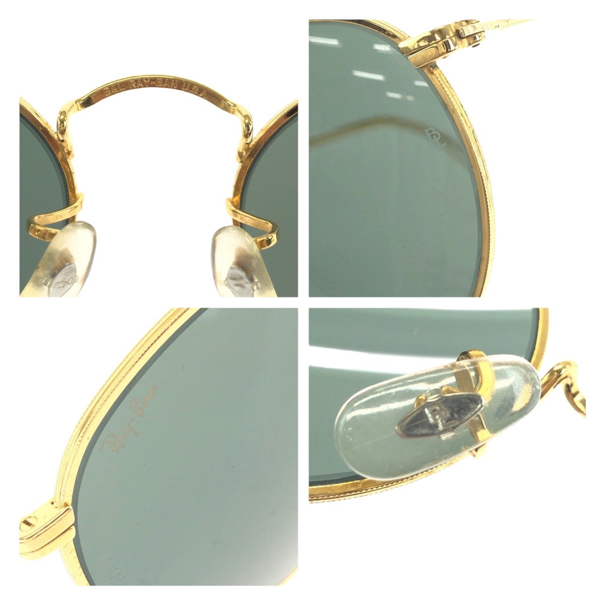 19441
Ray-Ban レイバン ヴィンテージ ゴールド グリーン 合金 サングラス ラウンド  メンズ AB16