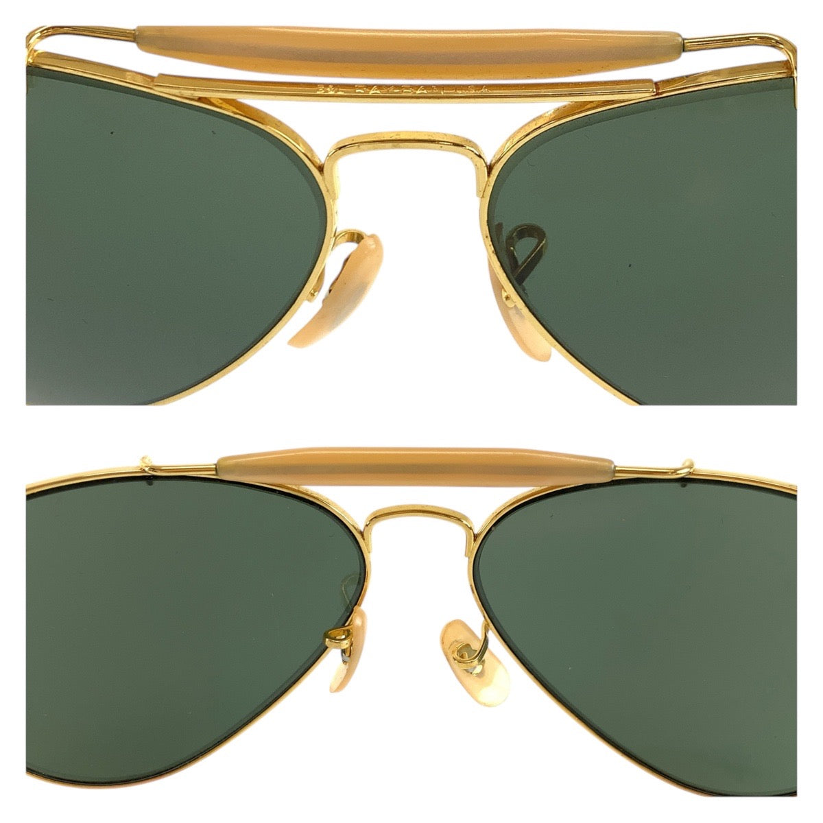 19442
Ray-Ban レイバン アウトドアーズマン B＆L ゴールド グリーン 合金 サングラス ティアドロップ  メンズ AB16