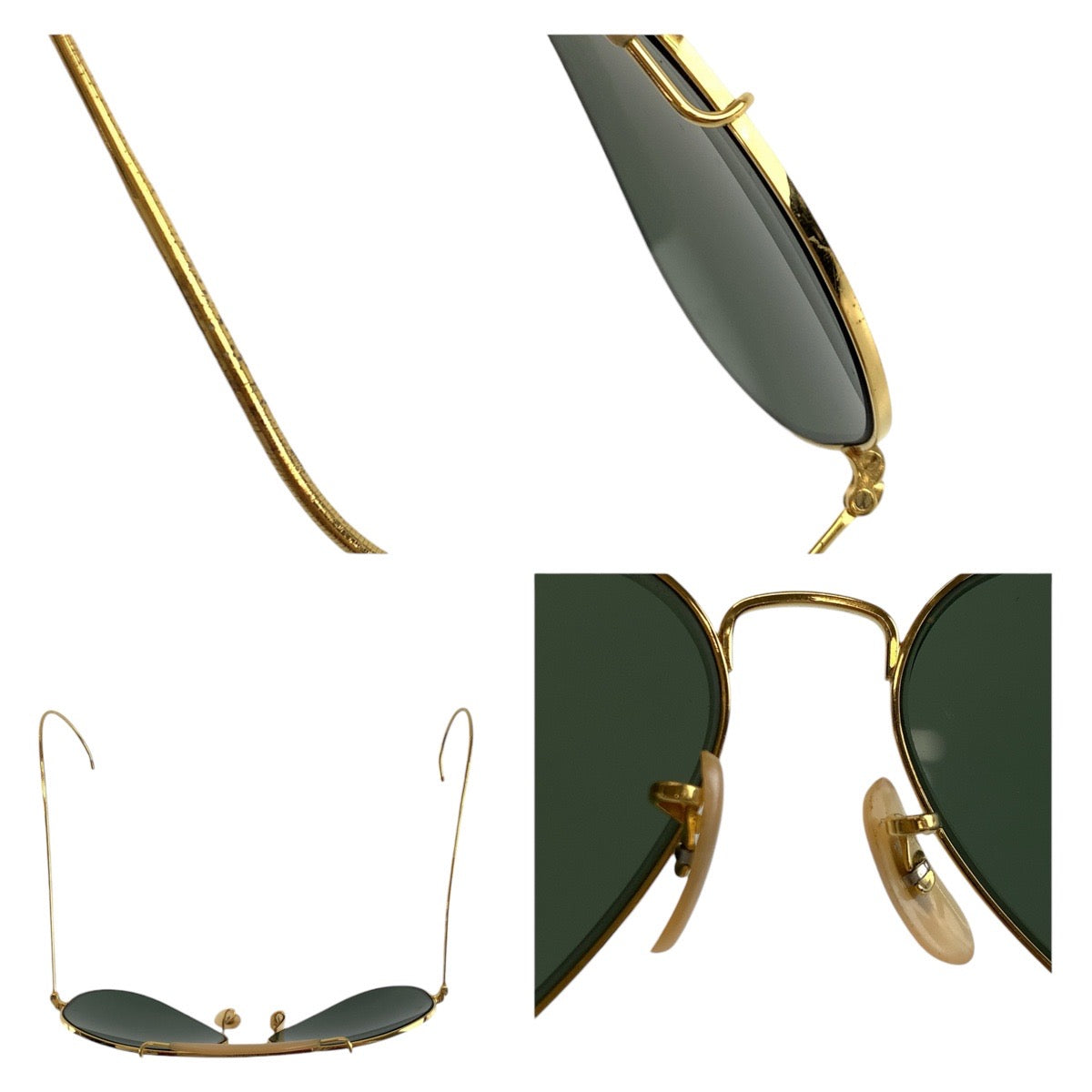 19442
Ray-Ban レイバン アウトドアーズマン B＆L ゴールド グリーン 合金 サングラス ティアドロップ  メンズ AB16