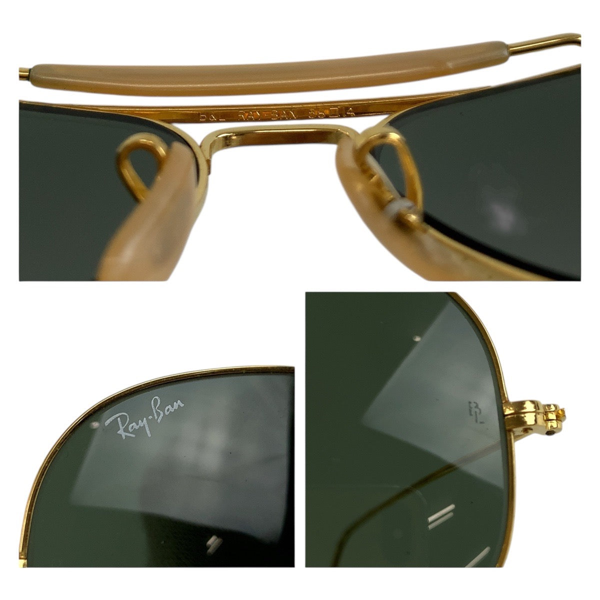 19442
Ray-Ban レイバン アウトドアーズマン B＆L ゴールド グリーン 合金 サングラス ティアドロップ  メンズ AB16