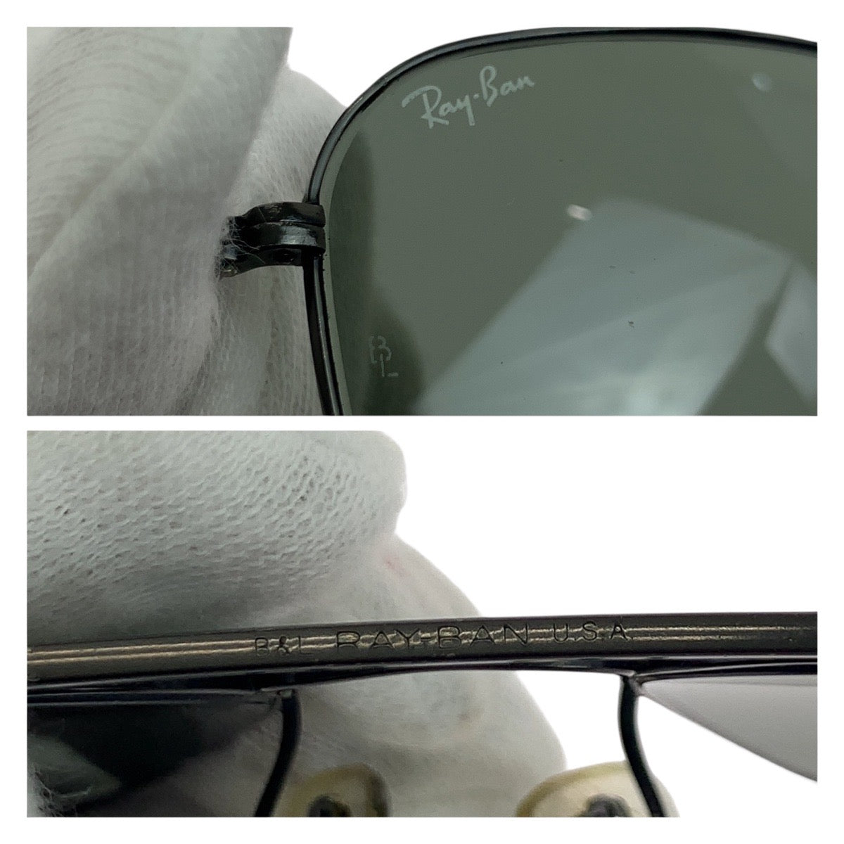 19443
Ray-Ban レイバン ヴィンテージ B＆L ブラック グリーン 合金 サングラス スクエア メンズ ABP16