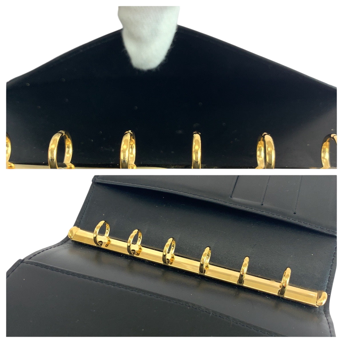 19461
LOUIS VUITTON ルイヴィトン スハリ アジェンダPM ブラック 黒 ゴールド金具 レザー R20884 手帳カバー 6穴式  メンズ AB13