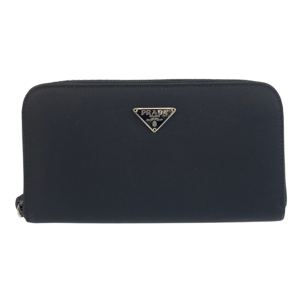 19464
PRADA プラダ テスート 三角ロゴプレート ブラック 黒 シルバー金具 ナイロン 長財布 ロングウォレット  レディース ABP16