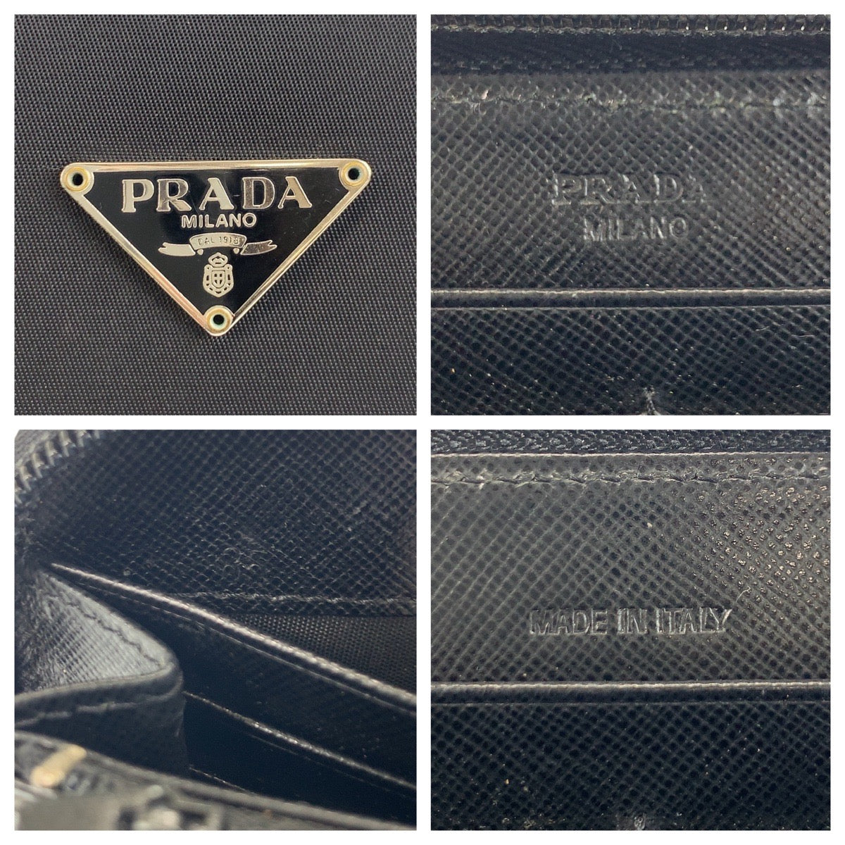 19464
PRADA プラダ テスート 三角ロゴプレート ブラック 黒 シルバー金具 ナイロン 長財布 ロングウォレット  レディース ABP16