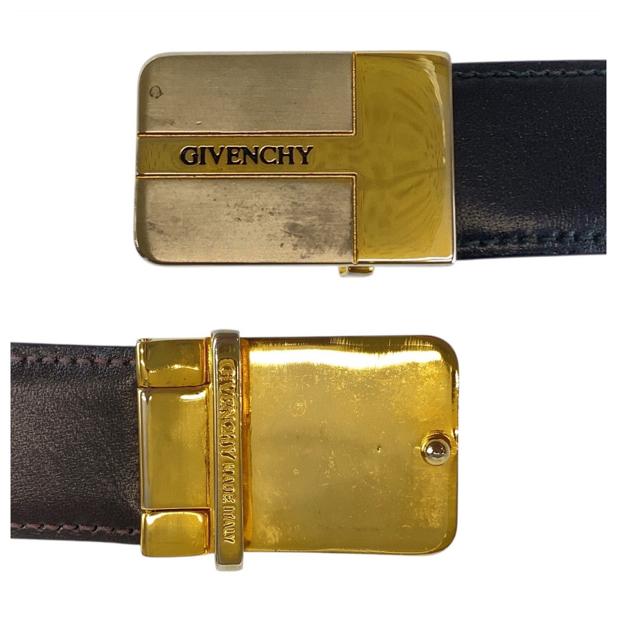 19471
GIVENCHY ジバンシィ 91cm ブラック 黒 レザー ベルト  メンズ AB2