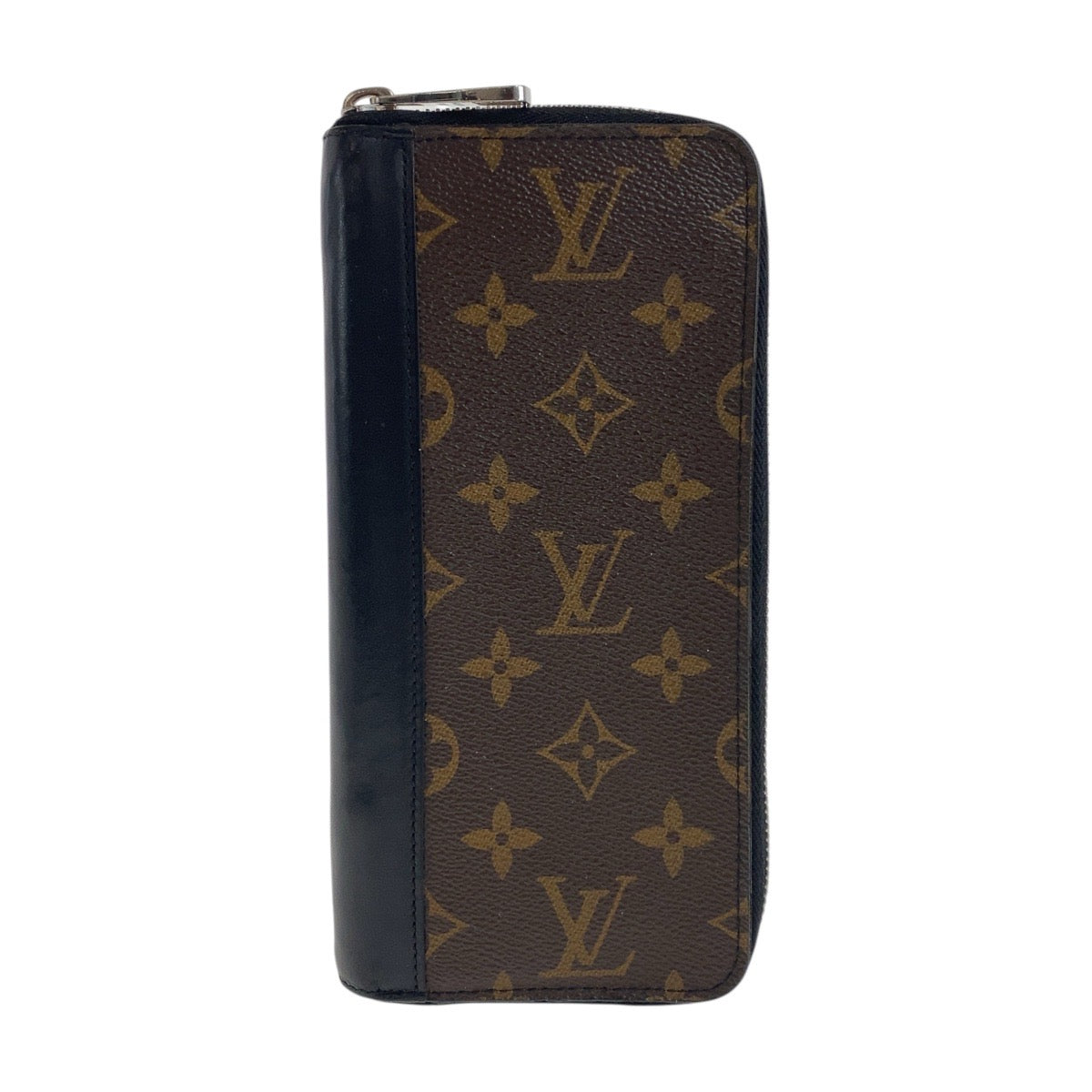 19474
LOUIS VUITTON ルイヴィトン モノグラムマカサー ジッピーウォレット ヴェルティカル ブラウン ブラック シルバー金具 PVC / レザー M60109 長財布 ロングウォレット  メンズ AB22