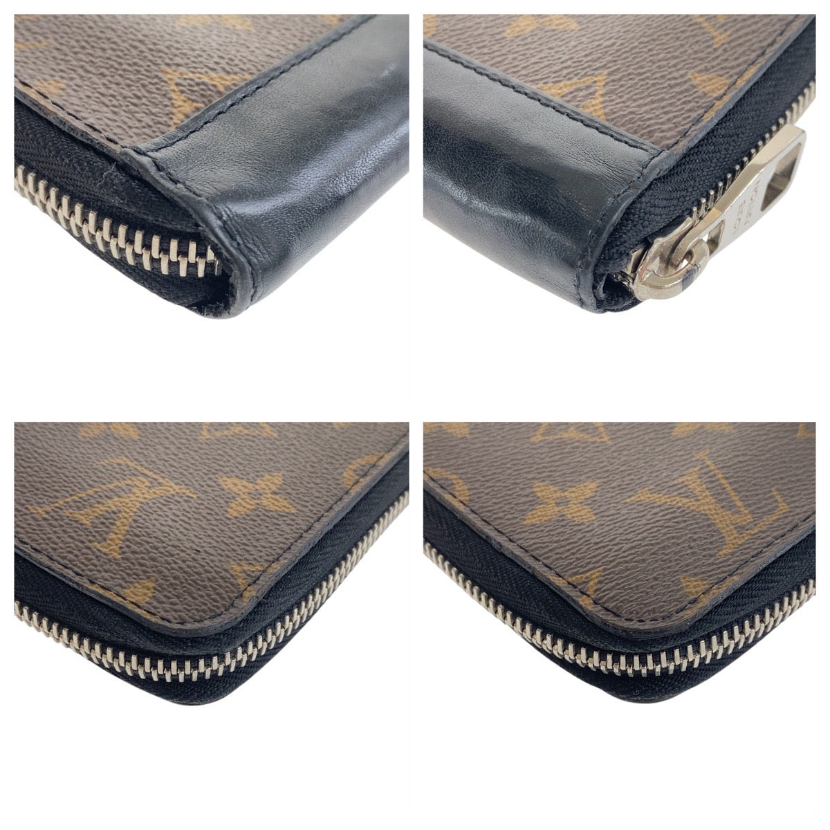 19474
LOUIS VUITTON ルイヴィトン モノグラムマカサー ジッピーウォレット ヴェルティカル ブラウン ブラック シルバー金具 PVC / レザー M60109 長財布 ロングウォレット  メンズ AB22