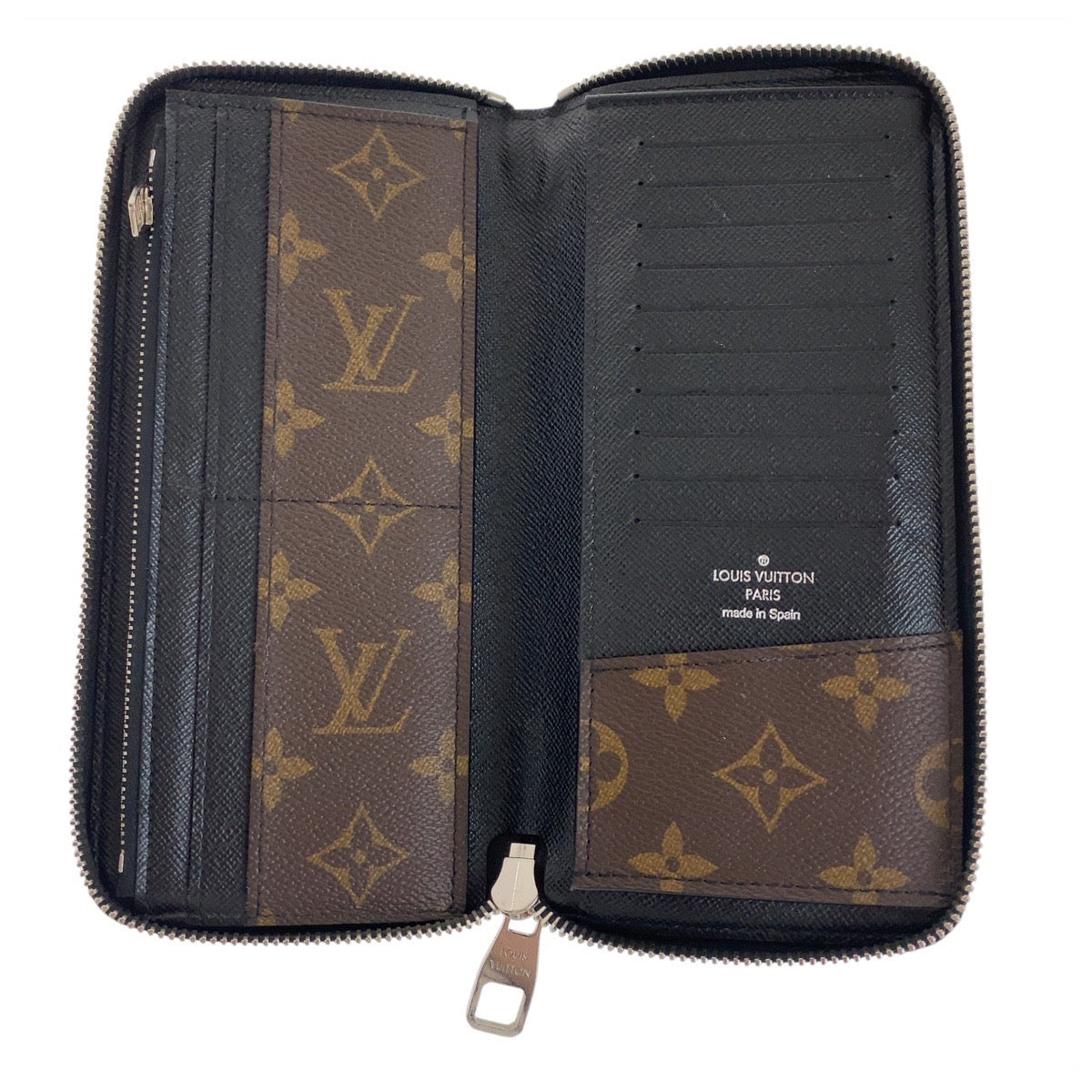 19474
LOUIS VUITTON ルイヴィトン モノグラムマカサー ジッピーウォレット ヴェルティカル ブラウン ブラック シルバー金具 PVC / レザー M60109 長財布 ロングウォレット  メンズ AB22