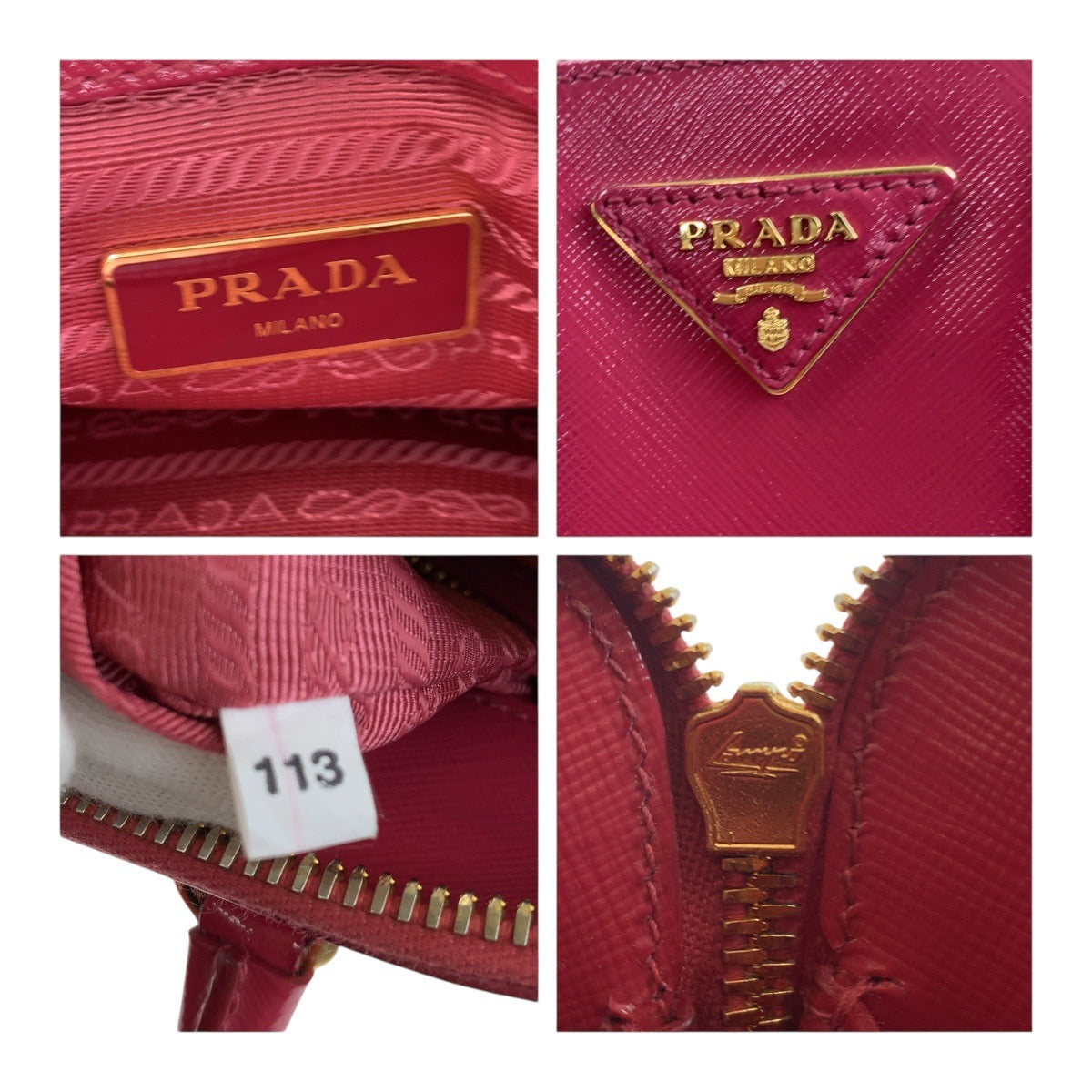 19481
PRADA プラダ サフィアーノ 三角ロゴプレート ピンク ゴールド金具 レザー BL0838 ショルダーバッグ ハンドバッグ 2way  レディース A89