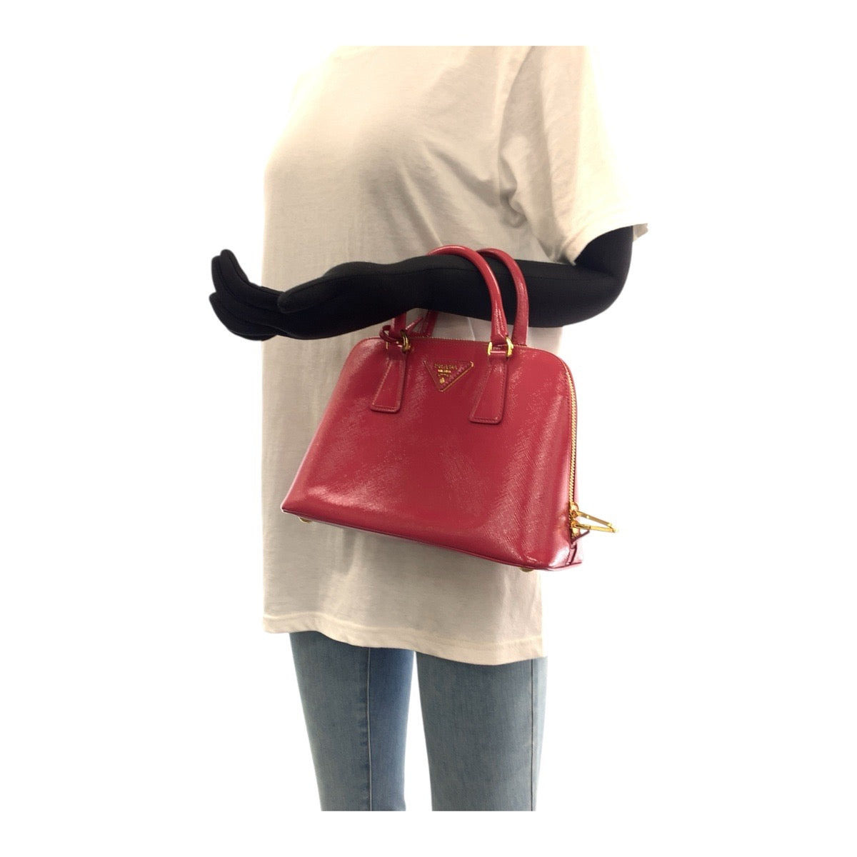 19481
PRADA プラダ サフィアーノ 三角ロゴプレート ピンク ゴールド金具 レザー BL0838 ショルダーバッグ ハンドバッグ 2way  レディース A89