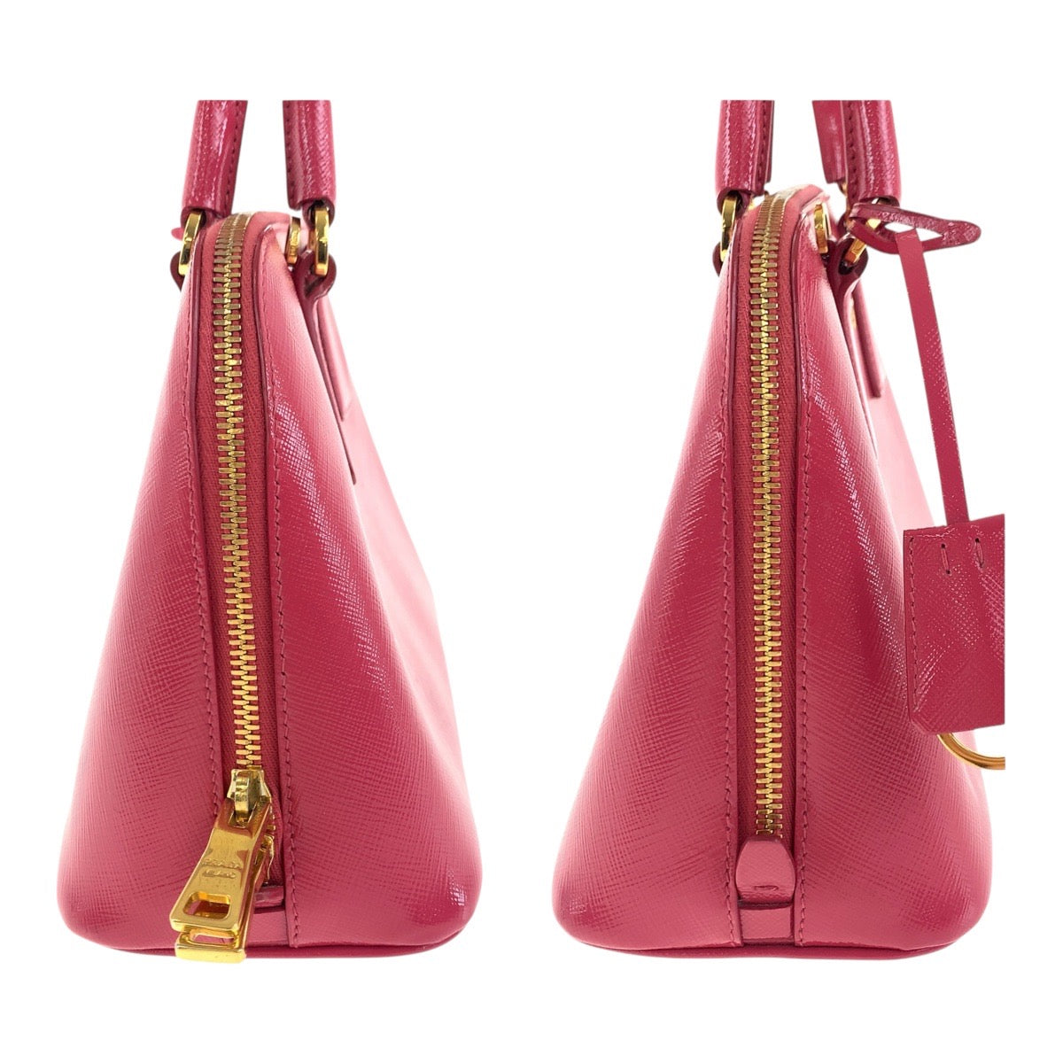 19481
PRADA プラダ サフィアーノ 三角ロゴプレート ピンク ゴールド金具 レザー BL0838 ショルダーバッグ ハンドバッグ 2way  レディース A89