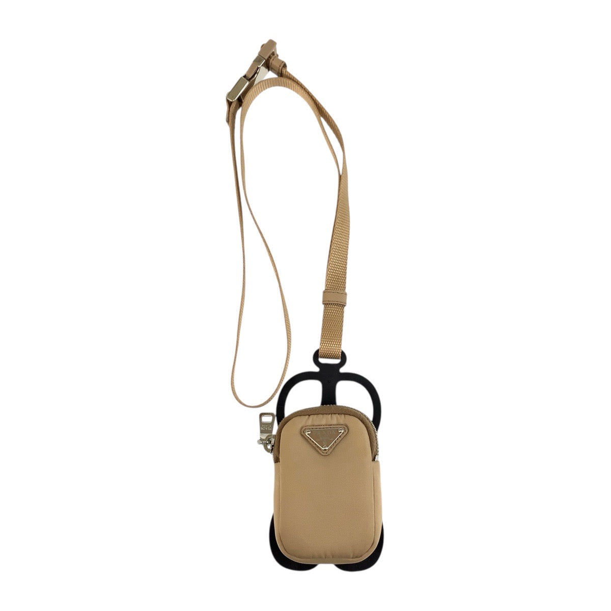 19482
PRADA プラダ テスート 三角ロゴプレート 男女兼用 ベージュ シルバー金具 ナイロン / ゴム 携帯・スマホアクセサリー スマホケース iPhoneケース スマートフォンホルダー レディース AB41