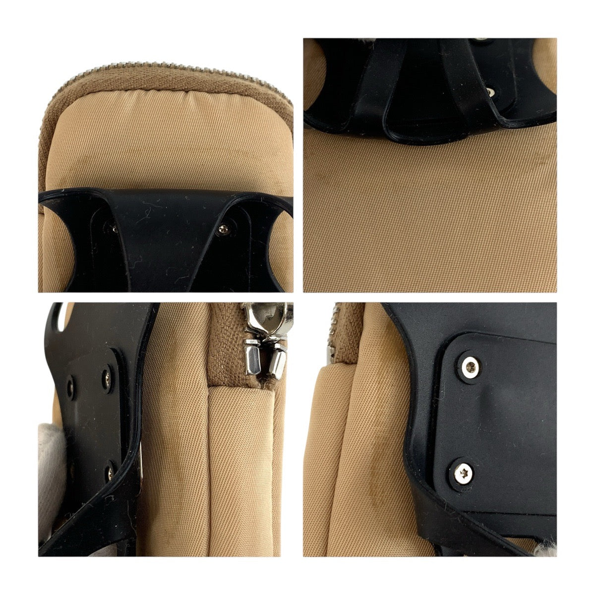 19482
PRADA プラダ テスート 三角ロゴプレート 男女兼用 ベージュ シルバー金具 ナイロン / ゴム 携帯・スマホアクセサリー スマホケース iPhoneケース スマートフォンホルダー レディース AB41