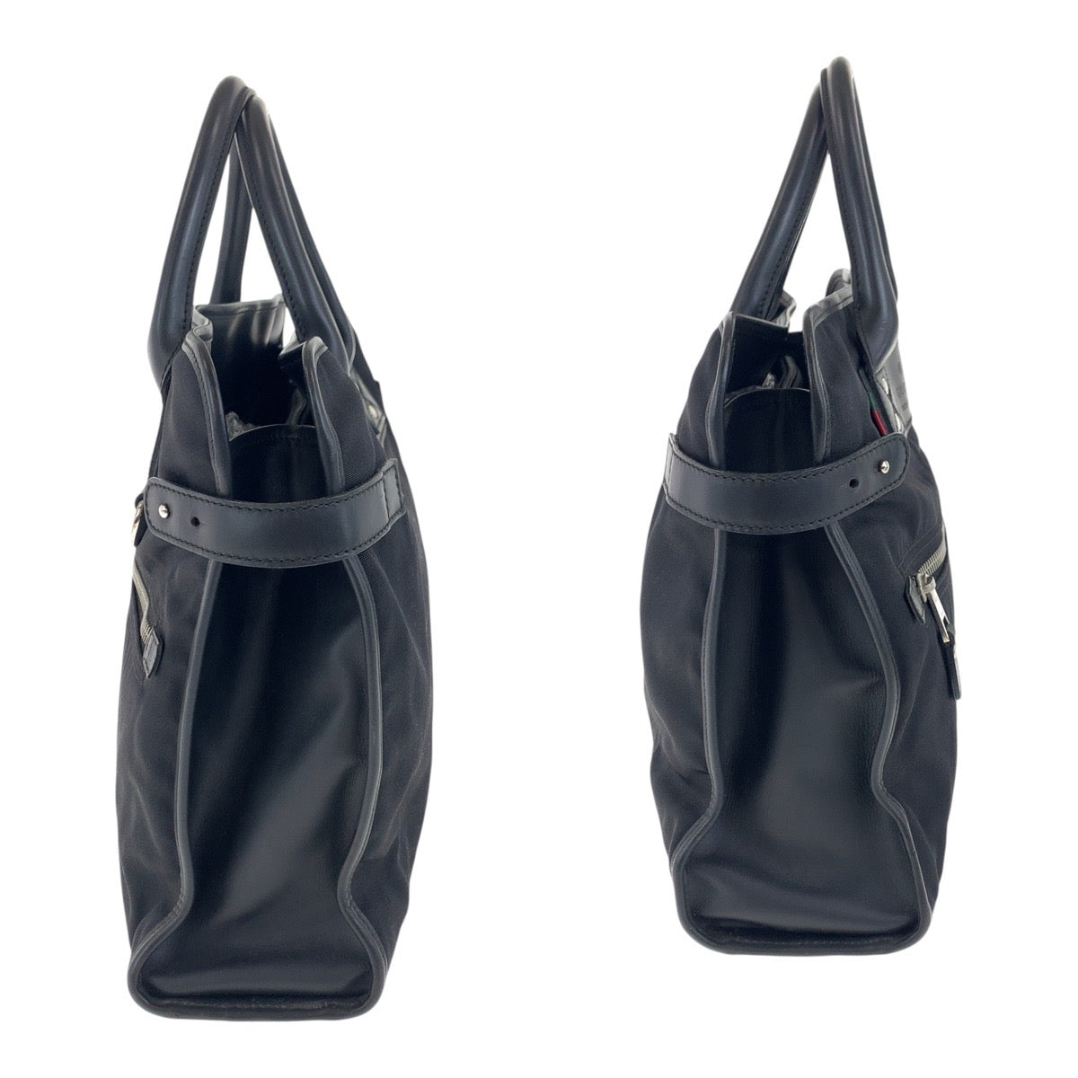 19483
GUCCI グッチ シェリーライン ブラック 黒 シルバー金具 ナイロン 246410 ビジネスバッグ ハンドバッグ メンズ ABP45
