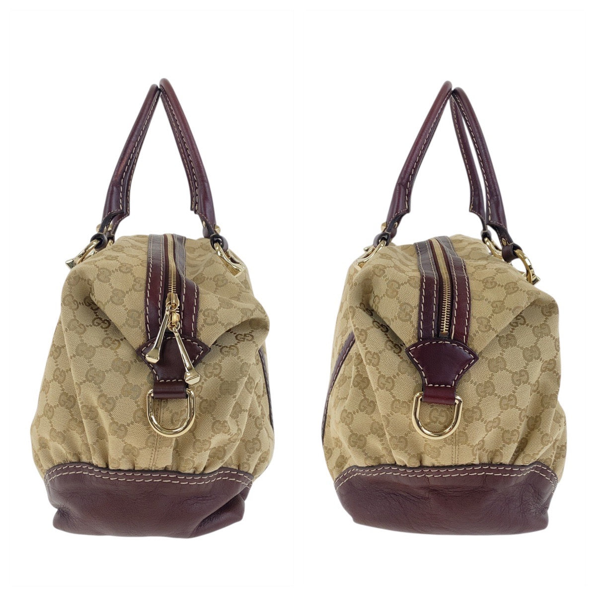19485
GUCCI グッチ ベージュ ブラウン ゴールド金具 GGキャンバス / レザー 189892 ハンドバッグ ミニボストン レディース A50