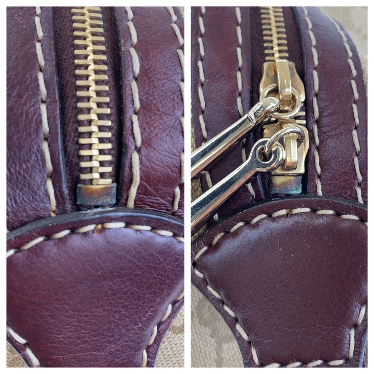 19485
GUCCI グッチ ベージュ ブラウン ゴールド金具 GGキャンバス / レザー 189892 ハンドバッグ ミニボストン レディース A50
