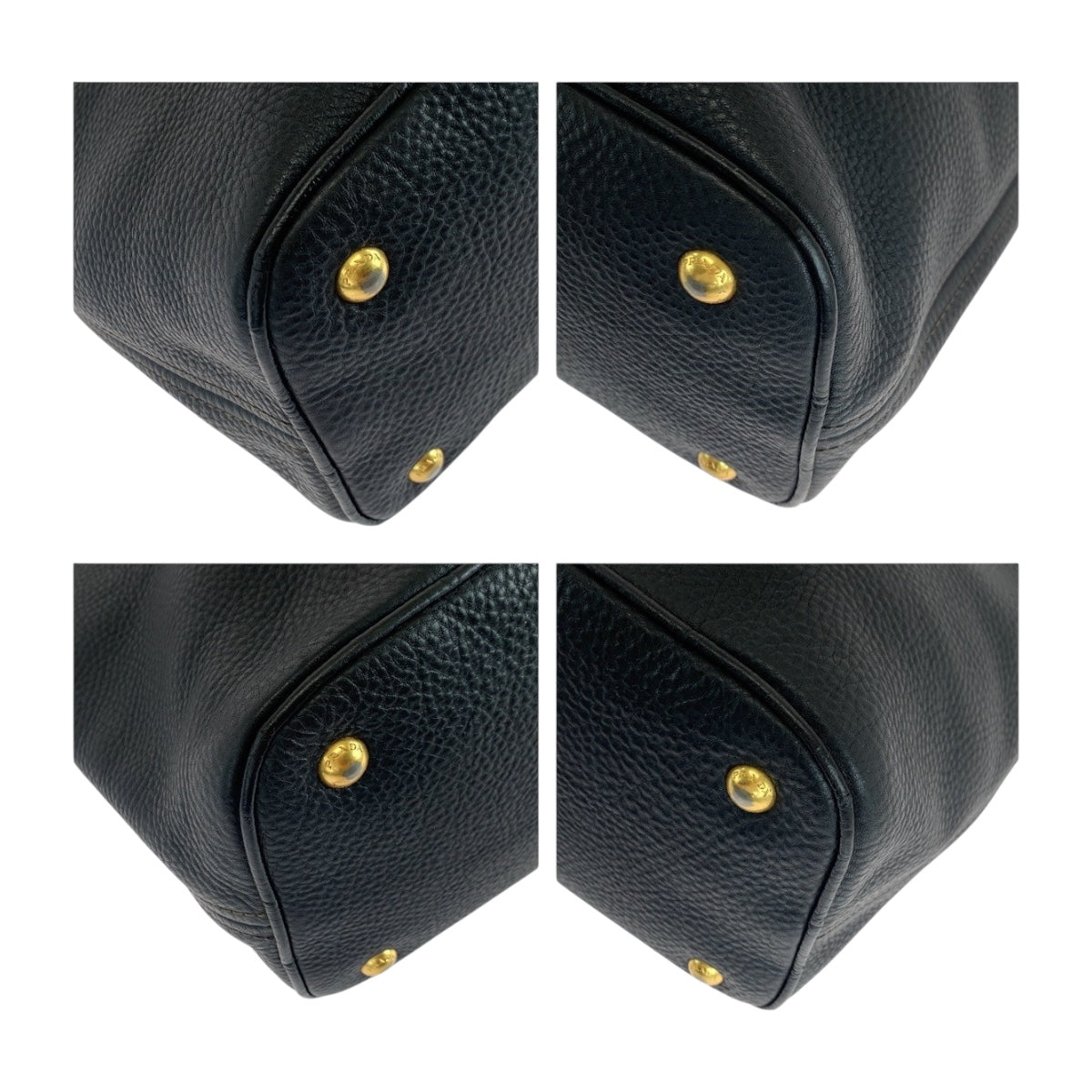 19487
PRADA プラダ ヴィッテロダイノ ロゴ ブラック 黒 ゴールド金具 レザー ホーボー ショルダーバッグ 肩掛け  レディース ABP64