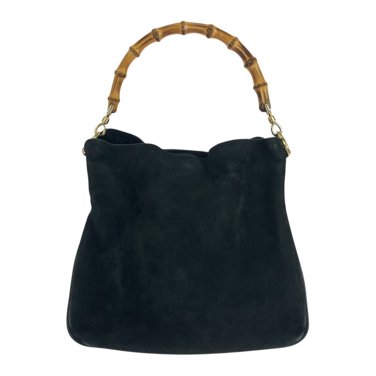 19490
GUCCI グッチ バンブー ブラック 黒 ブラウン ゴールド金具 スウェード 001 3638 ショルダーバッグ 肩掛け  レディース AB20