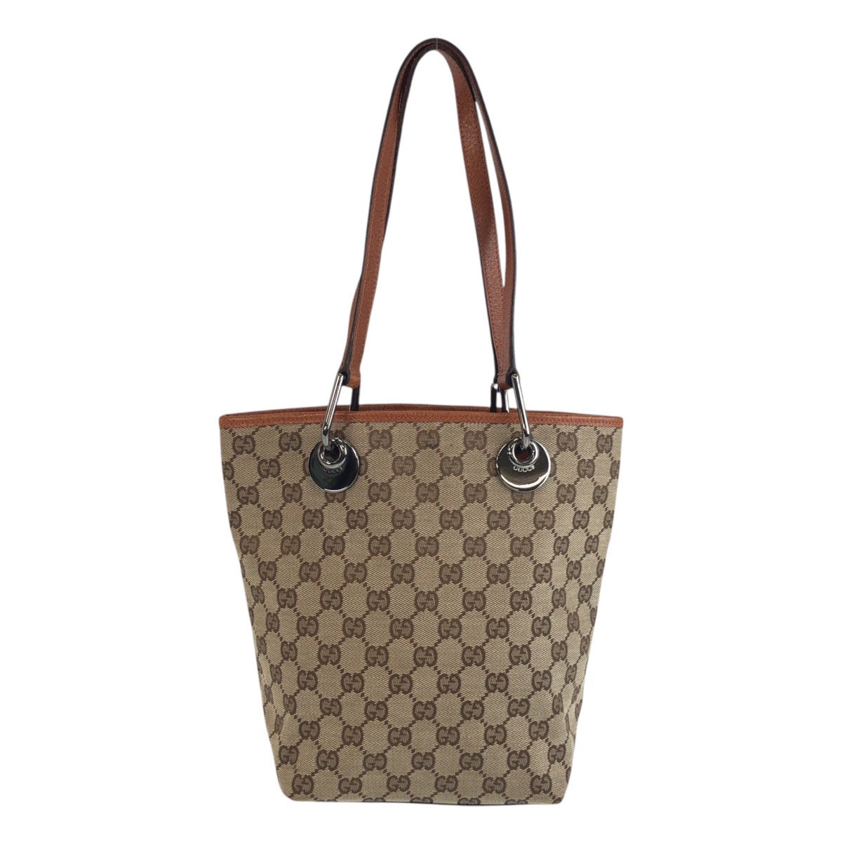19491
GUCCI グッチ ベージュ ブラウン シルバー金具 GGキャンバス / レザー 120840 トートバッグ ショルダーバッグ レディース ABP34