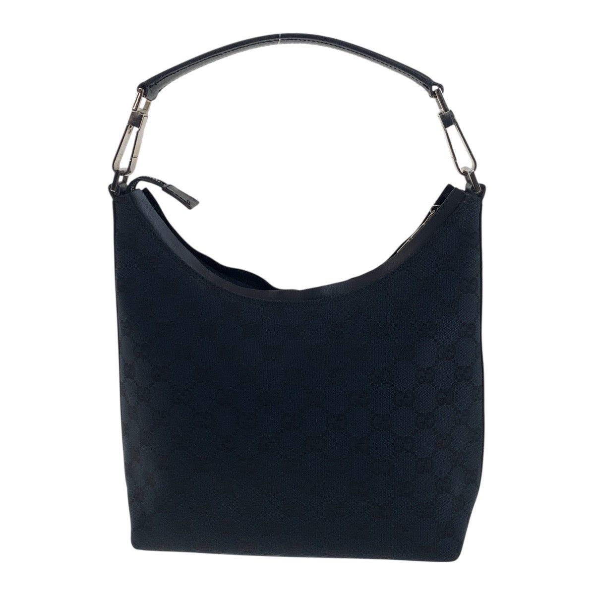 19493
GUCCI グッチ ブラック 黒 シルバー金具 GGキャンバス 000 0602 ショルダーバッグ 肩掛け レディース AB48