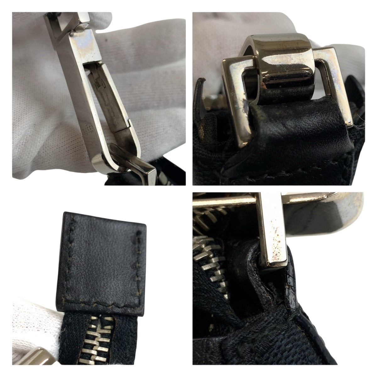 19493
GUCCI グッチ ブラック 黒 シルバー金具 GGキャンバス 000 0602 ショルダーバッグ 肩掛け レディース AB48