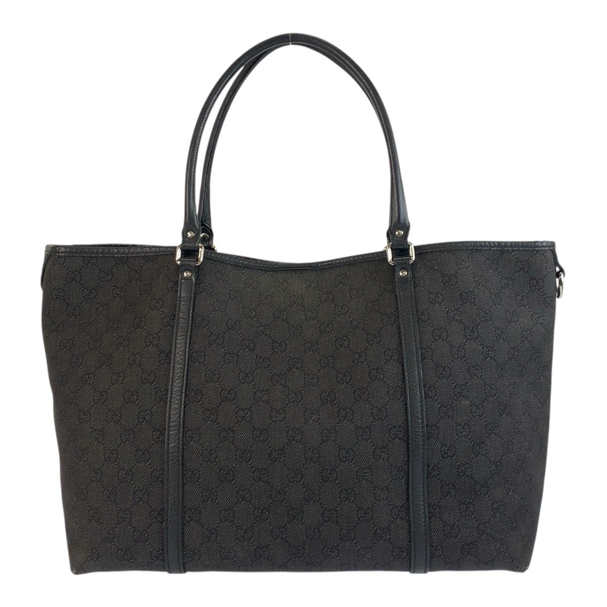 19494
GUCCI グッチ ブラック 黒 シルバー金具 GGキャンバス / レザー 265696 トートバッグ ショルダーバッグ レディース AB34