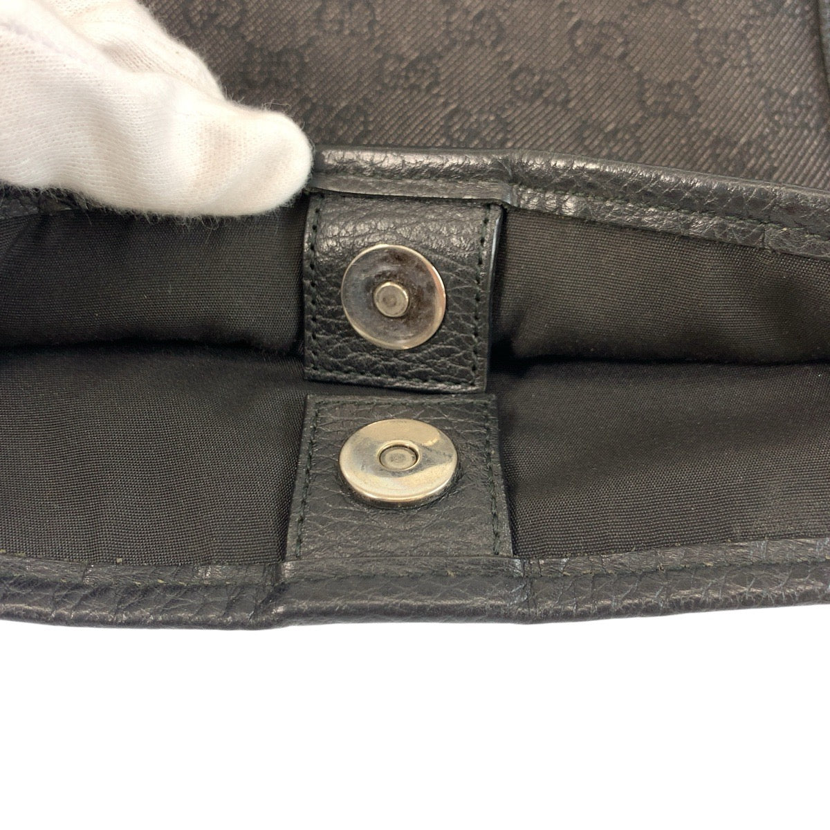 19494
GUCCI グッチ ブラック 黒 シルバー金具 GGキャンバス / レザー 265696 トートバッグ ショルダーバッグ レディース AB34