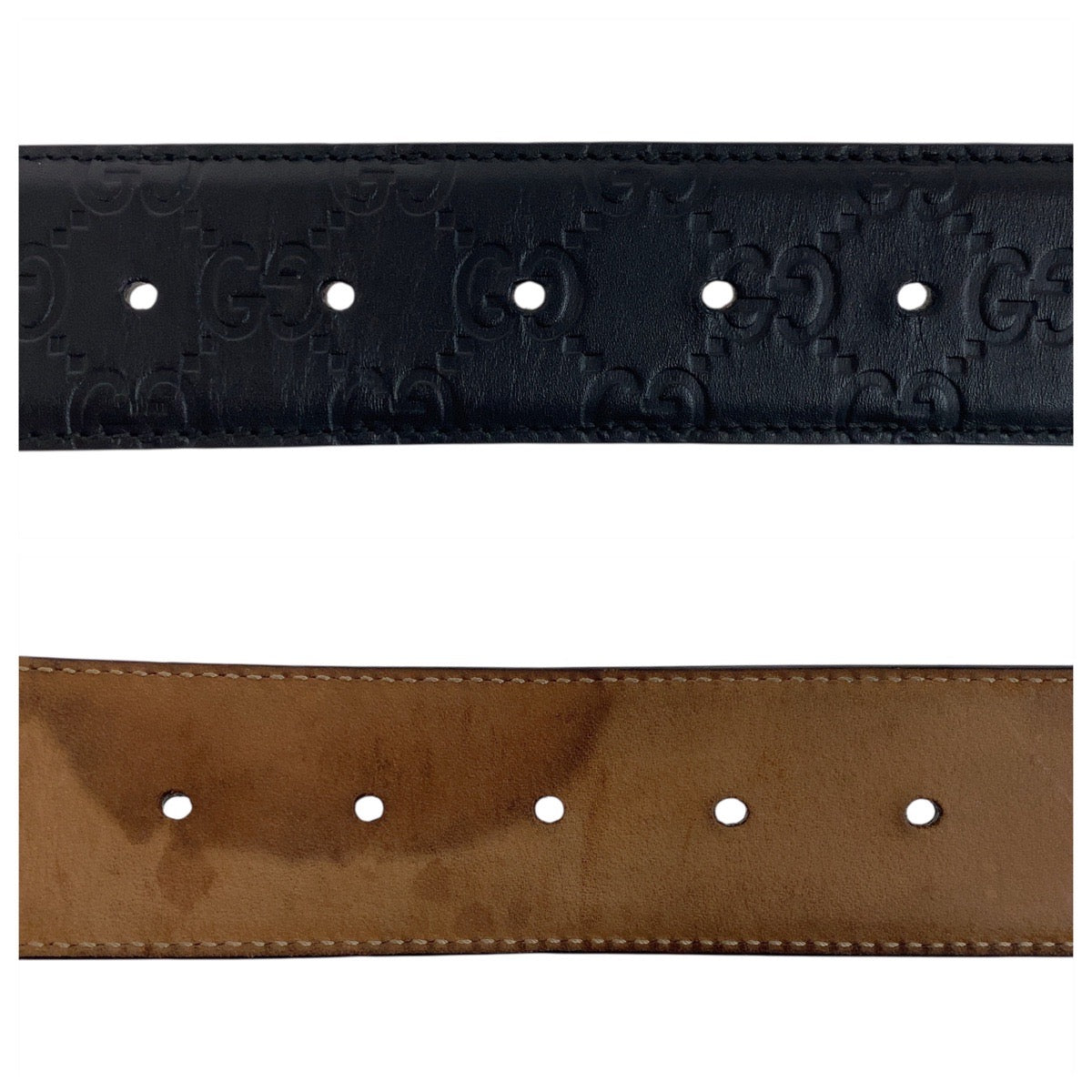 19498
GUCCI グッチ グッチシマ インターロッキング 90cm/36インチ ブラック 黒 シルバー金具 レザー 411924 ベルト  メンズ AB17