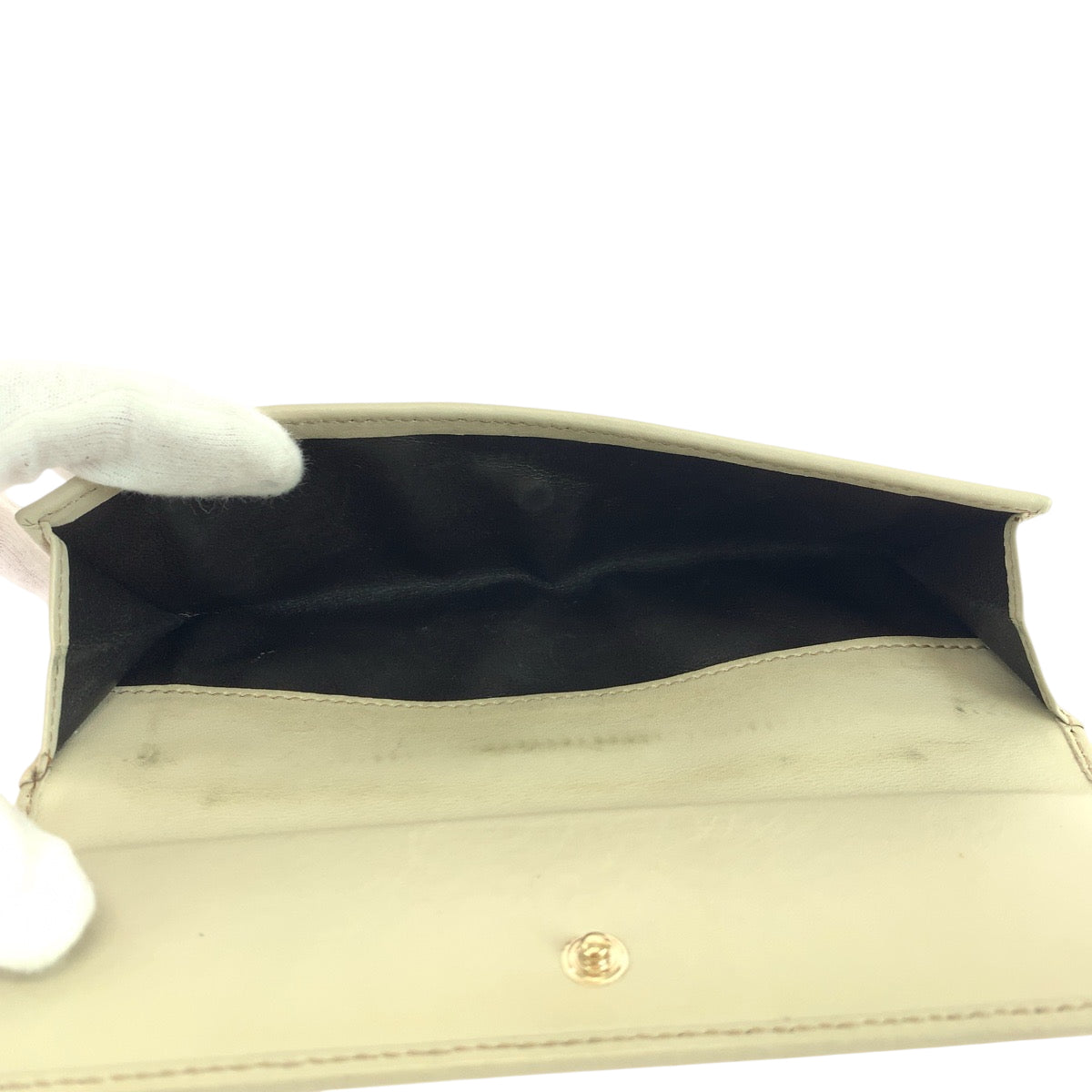 19499
GUCCI グッチ グッチシマ　メイフェア リボン アイボリー ゴールド金具 レザー 256933 長財布 ロングウォレット  レディース AB10